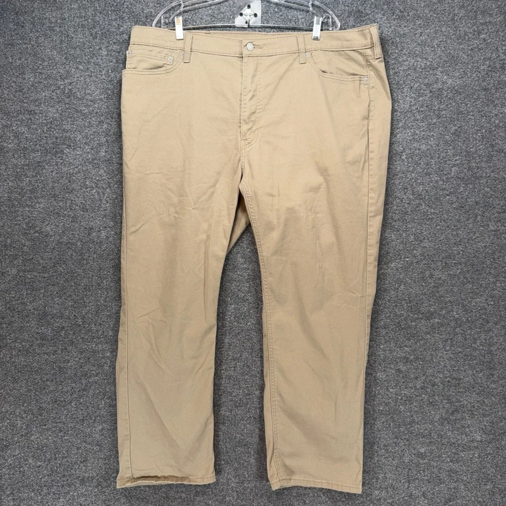 Levis 541 Athletic Taper Pants Mens 42x28 Tan Khaki Stretch Casual Chinos